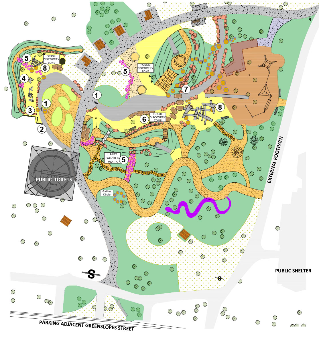 Map of Nature Play area at Centenary Lakes