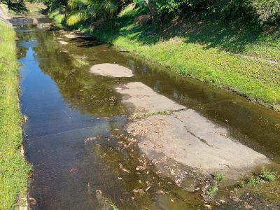 Concrete drainage channelling of Saltwater Creek - Jensen Street